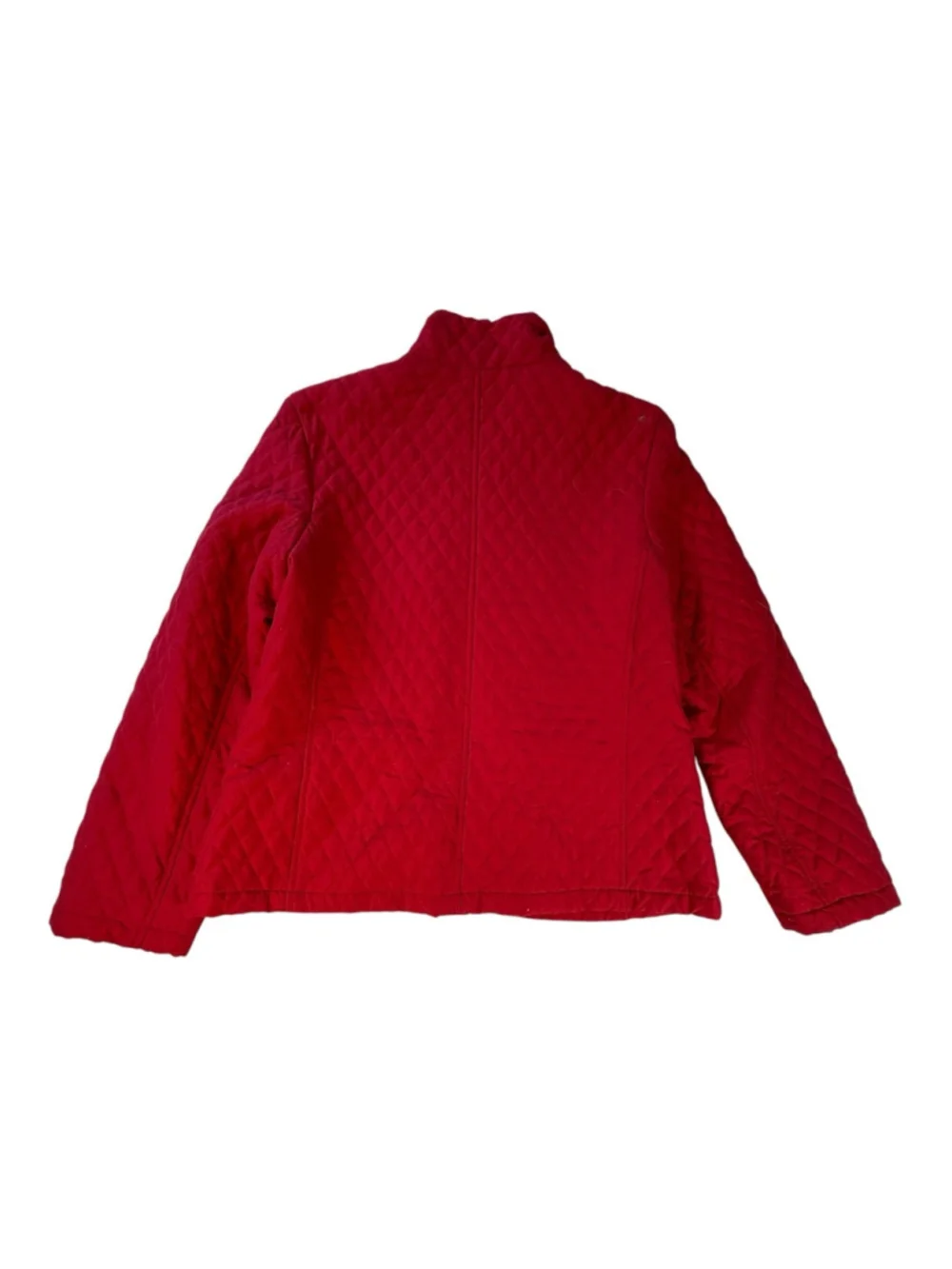 Jane Ashley Red Quilted Zip Front Jacket Womens Medium Lightweight Puffer Coat